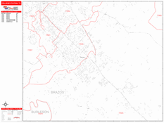 College Station Digital Map Red Line Style